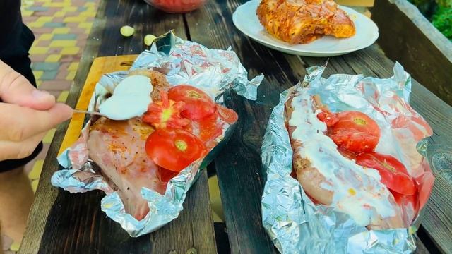 Вкуснейшее Барбекю из Свиных Ребер | Приготовление Кролика на Мангале | Мини Салат в Помидоре