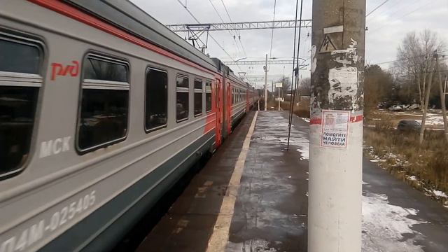Электропоезд ЭД4М-0254 Рэкс платформа Орудьево 2.11.2019 смотреть онлайн