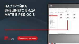 Настройка внешнего вида графического окружения MATE в РЕД ОС 8