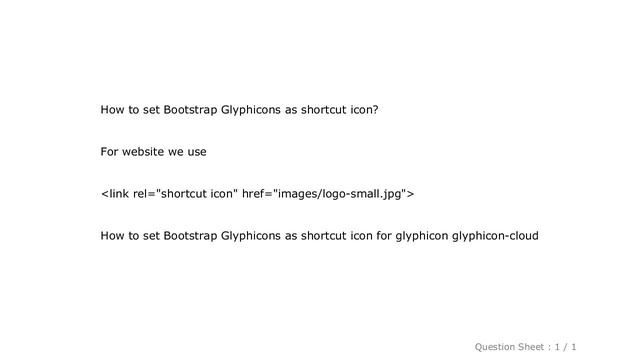HTML : How to set Bootstrap Glyphicons as shortcut icon смотреть онлайн