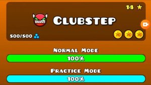 geometry dash clubstep на три монеты (пк)