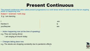 Tenses- Part 1, Present Tense