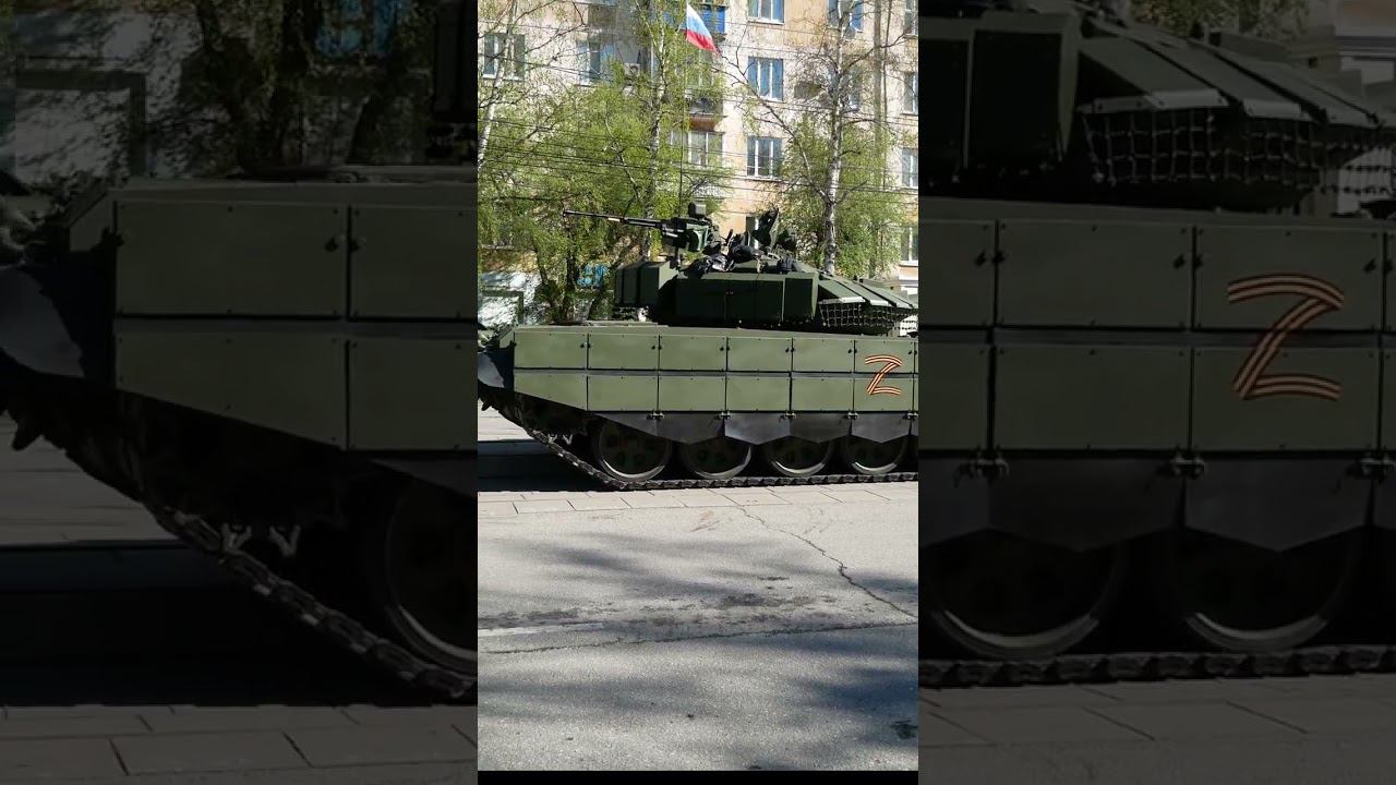 4К Т72Б3 и Т90М на параде 9 мая 2023 года