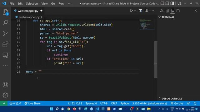 Python Program To Create Web Scraper || Web Scraper in Python || Python Tutorial in Hindi