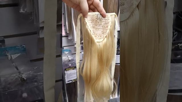 Хвост из натуральных волос 40см цвет 613 смотреть онлайн