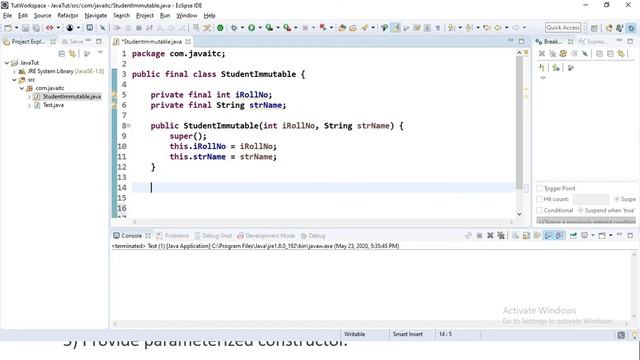 Immutable class in Java | Custom immutable class | java interview question | in Hindi
