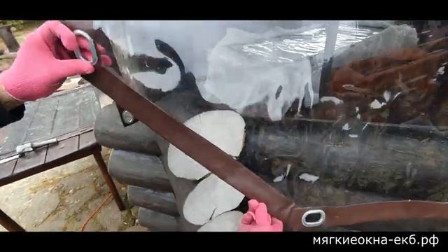 Монтаж мягких окон в беседку из бревен. Технология пропила для исключения щелей. смотреть онлайн