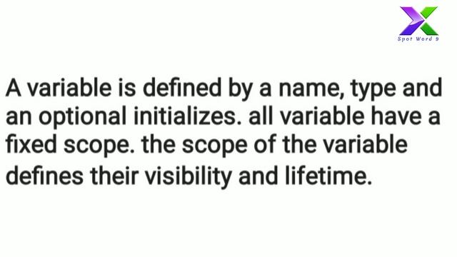 What is Variable in Java? variables definition [Spot Word 9]