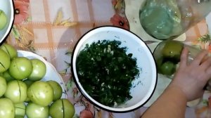 зеленые помидоры на зиму рецепт - маринованные помидоры с травами