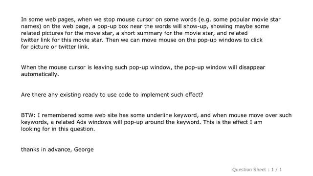 HTML : javascript pop-up window