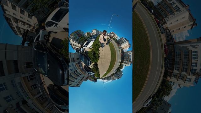 Эффект мини планета снятый с помощью insta360 x4