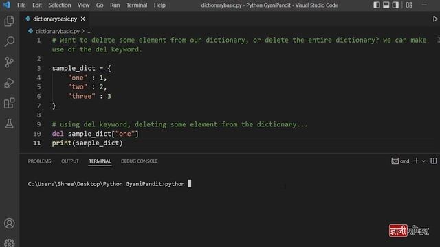 Python Delete Dictionary | Lecture 48 | Python for Beginners