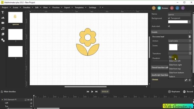 WebAnimator plus (версия 3.0.2). Создание сцены. смотреть онлайн