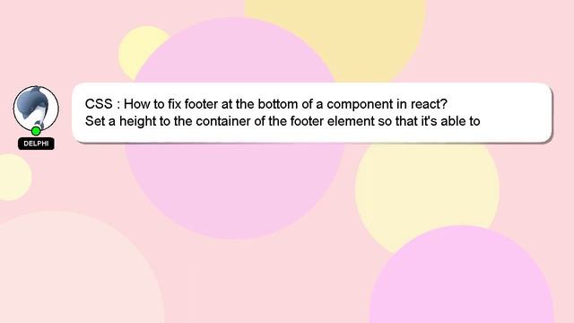 CSS : How to fix footer at the bottom of a component in react? смотреть онлайн