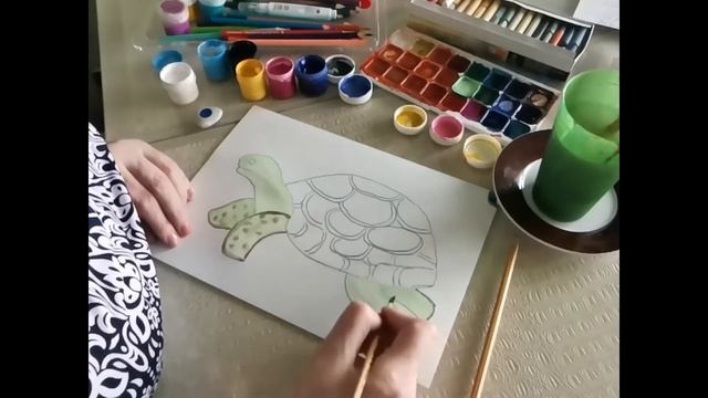 Рисование Морская черепаха смотреть онлайн