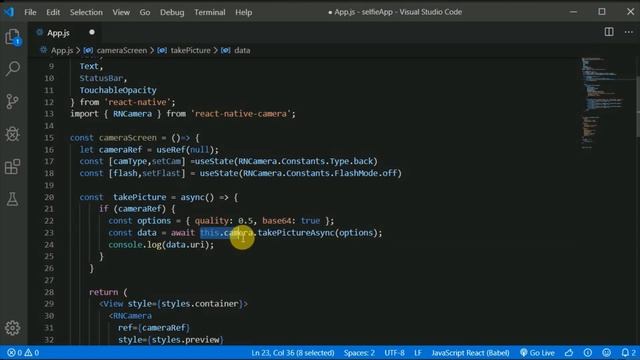 selfie app in React native | access camera & flash | photo clicking app in react native in hindi смотреть онлайн