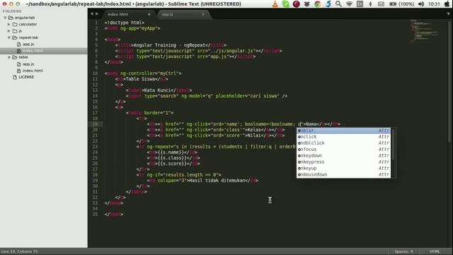 Tutorial AngularJS 3b: Membuat Table Siswa dengan Fitur Order Asc/Desc смотреть онлайн
