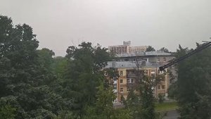 Съёмка небольшой части мимопроходящей грозы и дождевой фронт 1 августа 2021 года