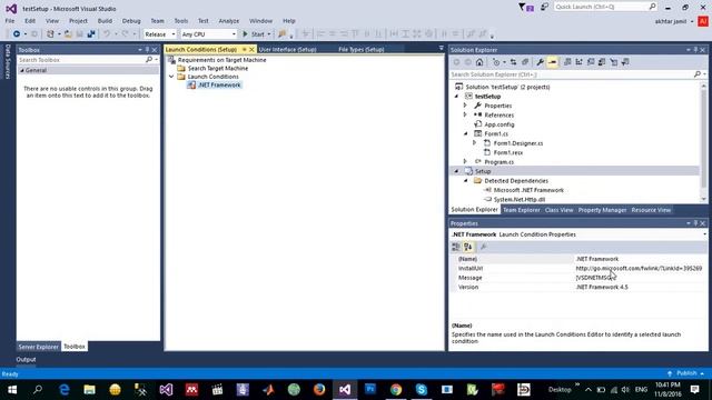 How to add Setup Installer project in Microsoft Visual Studio with C#