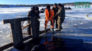 ЧАСТЬ.2 УНИКАЛЬНЫЙ ПОДЪЕМ СНЕГОХОДА С ГЛУБИНЫ 36 МЕТРОВ НА СЕВЕРЕ ЛАДОГИ!!!