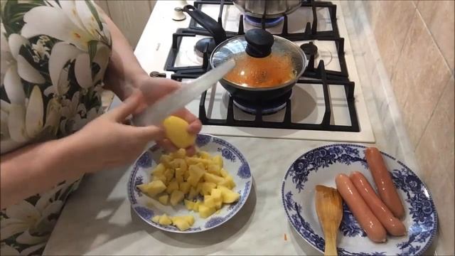 Гороховый суп с сосисками. смотреть онлайн