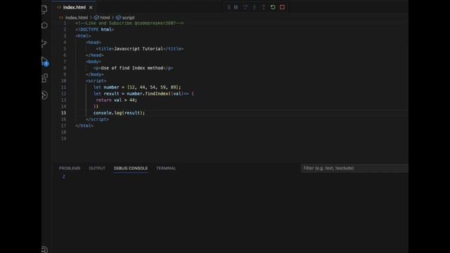ES6 Find Index method | Javascript Tutorial #javascript #code