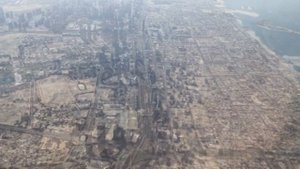 Самый большой искусственный архипелаг Мир (World) в Дубае с самолета.