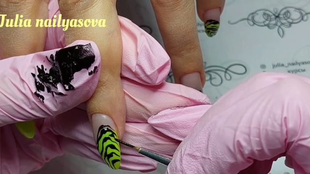 Очень лёгкий яркий летний красивый дизайн на все ногти! Nail design! Nail art! Nail extensions!