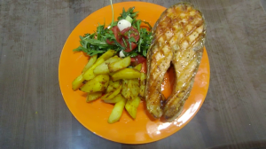 Простой рецепт.Румяный стейк из Форели!