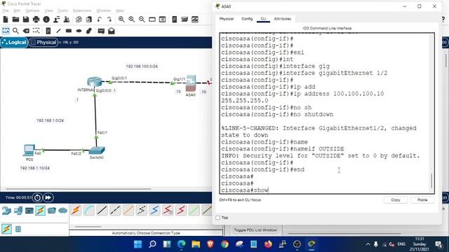 Basic Configuration of ASA in Cisco Packet tracer смотреть онлайн