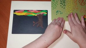 Осеннее дерево в технике пластилинографии. Для детей 5-6 лет. Детские поделки из пластилина.