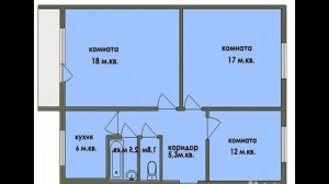 3-к квартира, 64 м, 2/5 эт. Молодогвардейцев, 68