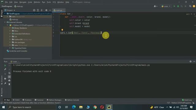 Classes and Objects Car Programs In Python