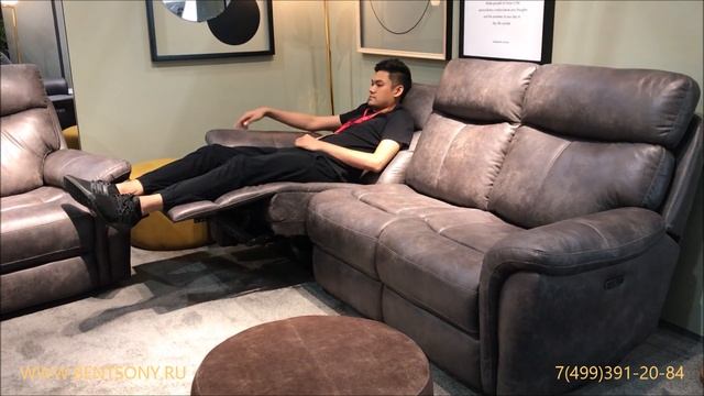 Кожаный Диван и кресло Сегретто с реклайнерами и подъемными подголовниками в видео обзоре от Бенцон смотреть онлайн
