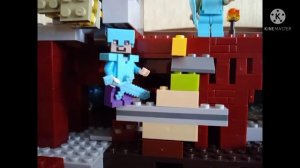 Лего Майнкрафт деревня. Стив и Алекс #1. Битва в незере.