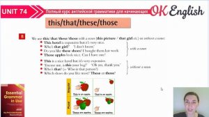 Unit 74 Указательные местоимения THIS, THESE, THAT, THOSE. Уроки английского для начинающих.