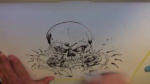 Skull, Spine and Roses - Speed Drawing (Ink)