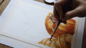 WATERCOLOR CARD PUMPKINS ILLUSTRATION Рисуем тыкву акварель