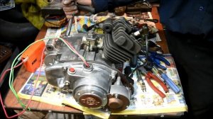 Запуск электростартера мотора В50М от аккумулятора 3Ач 12В