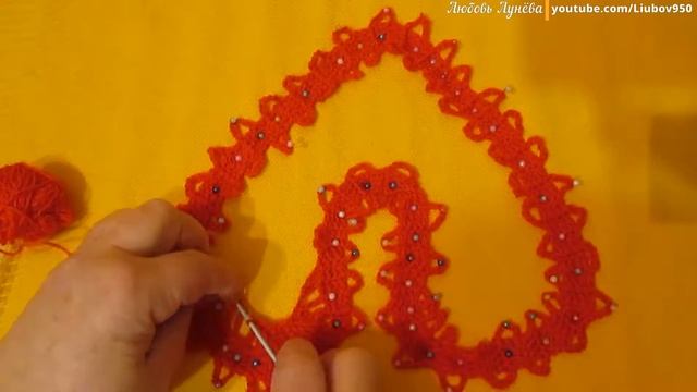 Вязаное сердечко из тесьмы крючком