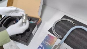Смеситель Кухня SANTREK AQUA-820 "INOX" шар d-35 нерж. с гибким силиконовым изливом (серый)