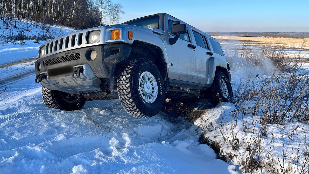 HUMMER H3, MITSUBISHI PAJERO, RANGE ROVER и KYRON на легкой зимней прогулке. смотреть онлайн
