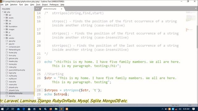 PHP built in functions Part-15 | strpos strripos stripos Functions