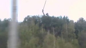 Скульптура «Родина-мать зовёт!», вид из окна поезда. 2009 год.
