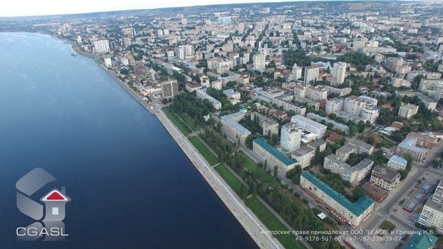 Аэросъемка города Саратов (набережная)