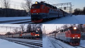 пассажирские поезда Москвы-Казанской на ЧС7, ЭП20 и ЭП2К | Рождество 2017