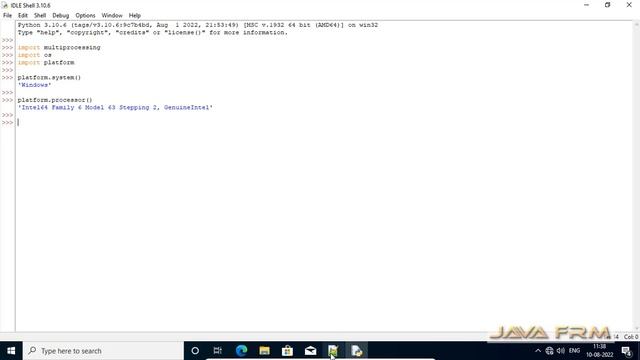 How to get processor info cpu count using default available modules of python 3 on Windows 10