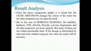 COMPARITIVE STUDY OF GROUND WATER TREATMENT USING NATURAL COAGULANT SEEDS