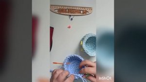 Корзинка Кошечка (Котик)из трикотажной пряжи 8,5*6 см