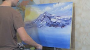 Пишем маслом снежные горы! #Vitali Oil Painting